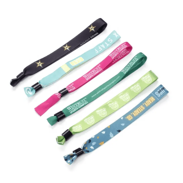 Polyester Handmade Fabric Woven Cloth Wristband Wrist Band For Festival Event Fabric Bracelets