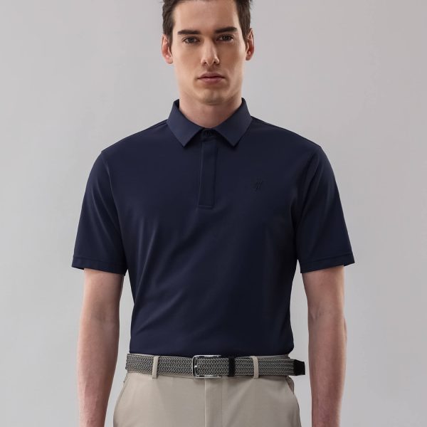 Navy Blue High-Stretch Polo