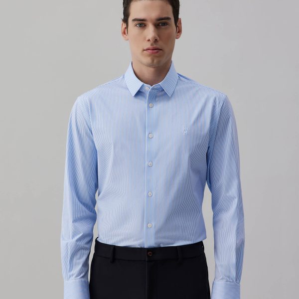 Glacier Blue Striped High-Stretch Shirt