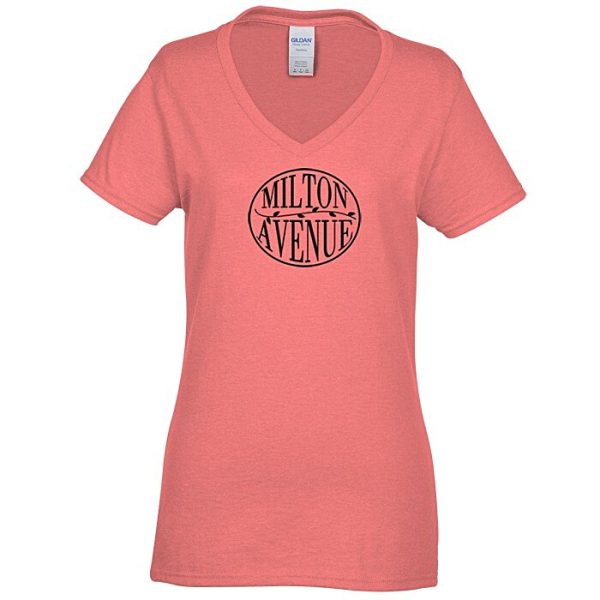 Gildan 5.3 oz. Cotton V-Neck T-Shirt - Ladies - Colors 105233-L-VN-C