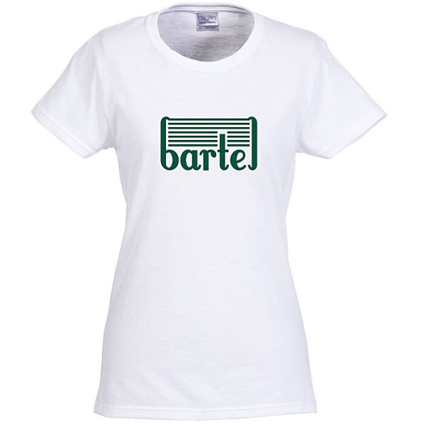 Gildan 5.3 oz. Cotton T-Shirt - Ladies - Screen - White 105233-L-S-W