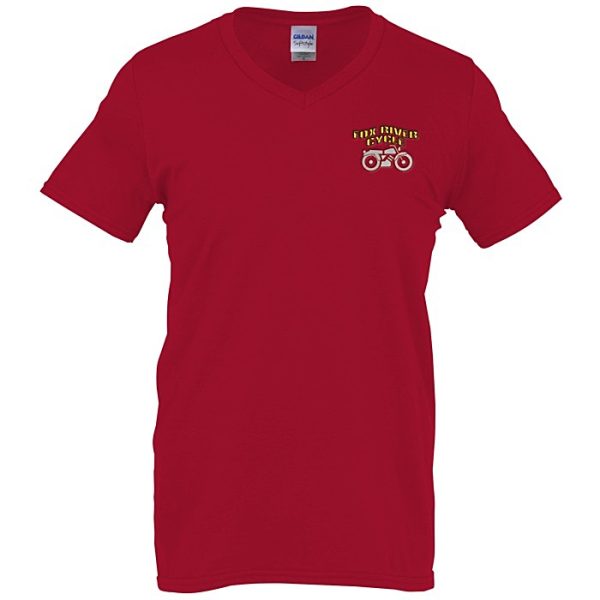 Gildan Softstyle V-Neck T-Shirt - Mens - Colors - Embroidered 103476-M-VN-C-E
