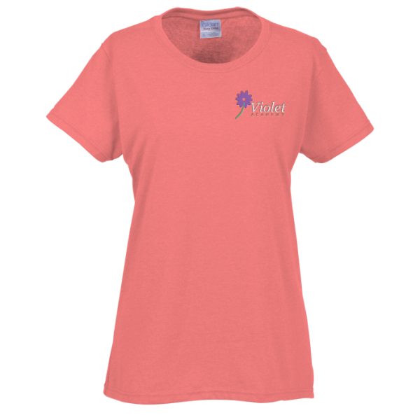 Gildan 5.3 oz. Cotton T-Shirt - Ladies - Embroidered - Colors 105233-L-E-C