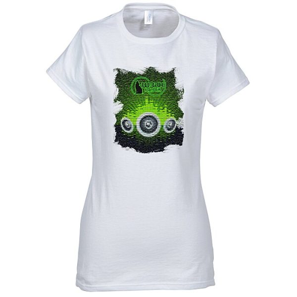 Gildan Softstyle T-Shirt - Ladies - White - Full Color 103476-L-W-FC