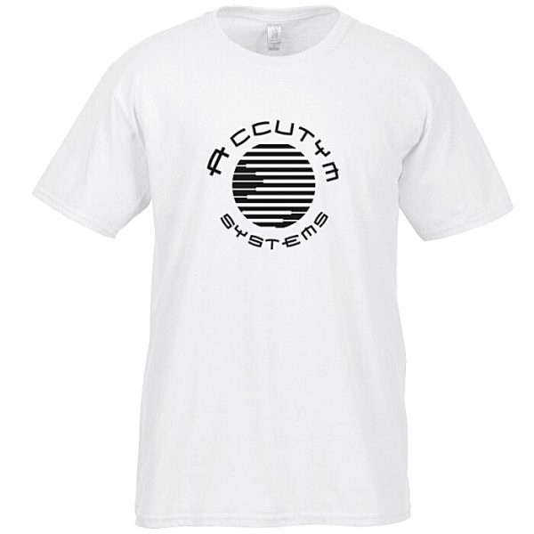 Gildan Softstyle T-Shirt - Mens - White - Screen - 24 hr 103476-M-SS-W-S-24HR