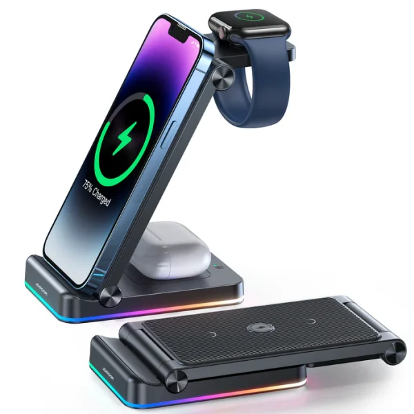 JR-WQN01 3-in-1 Foldable Wireless Charging Station