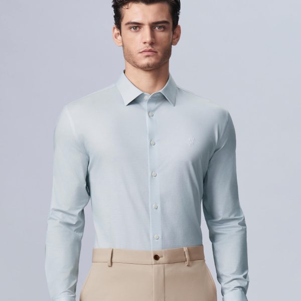 Frosted Moss Green High-Stretch Shirt