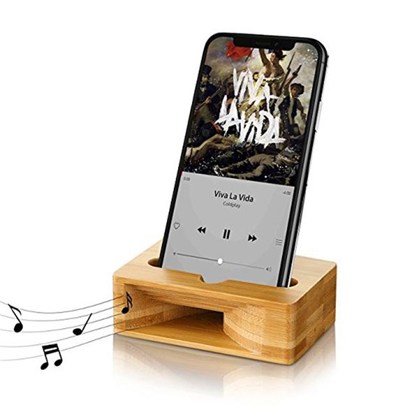 Straight Bamboo Speaker Phone Holder | Bluetooth Speaker Gift | Electronic Product Customization