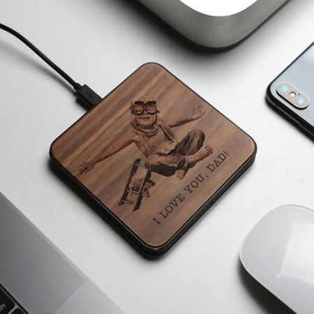 10W/15W Bamboo Wireless Charger Customized Logo | Charger Customization