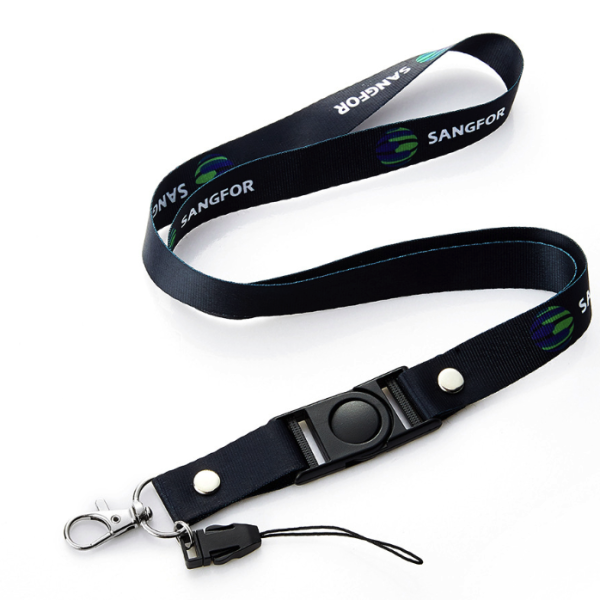 Polyester material sublimation printed safety lanyards custom