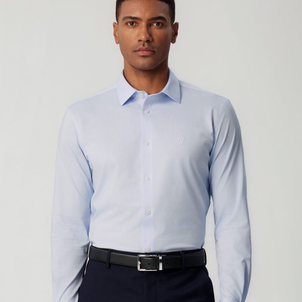 Non-Iron High-Stretch Blue Shirt