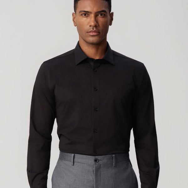 Non-Iron Stretch Black Shirt