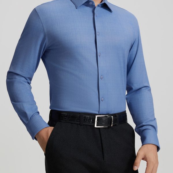 Moon Blue Cashmere Stretch Shirt