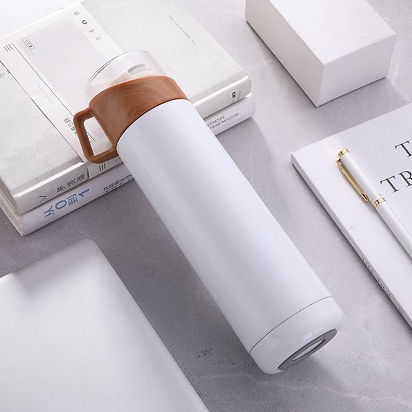 Wood Grain Lid Vacuum Thermos Cup-500ml | Thermos Cup | Customized Advertising Cup