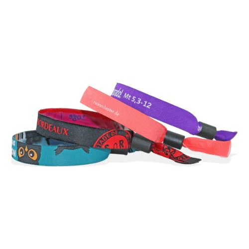 High Quality Woven Cloth Wrist Bands Event Conference Admission Ticket Disposable Woven Wristband