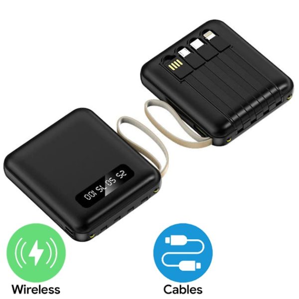 10,000mAh Compact Powerbank with Cables