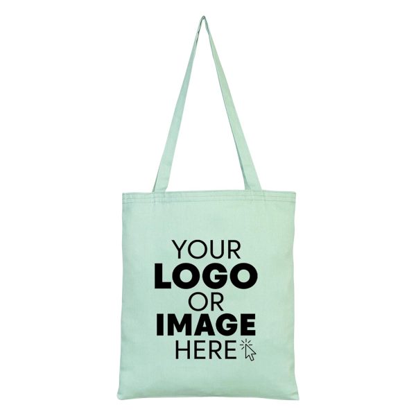 Canvas Tote Bag - Personalized. Reusable. Eco-Friendly Shoulder Bag - Custom Logo Cotton Shopping Bags for Grocery. Wedding Favor. Promotional Use - Ideal Teacher Bag Mint Green