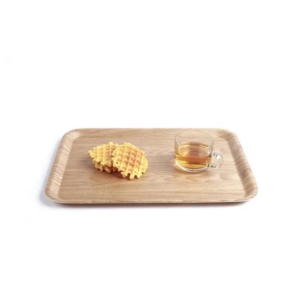 Japanese Rectangle Tray with Lacquer Finish Wooden Serving Willow Food Tray for Kitchen Desk or Living Room