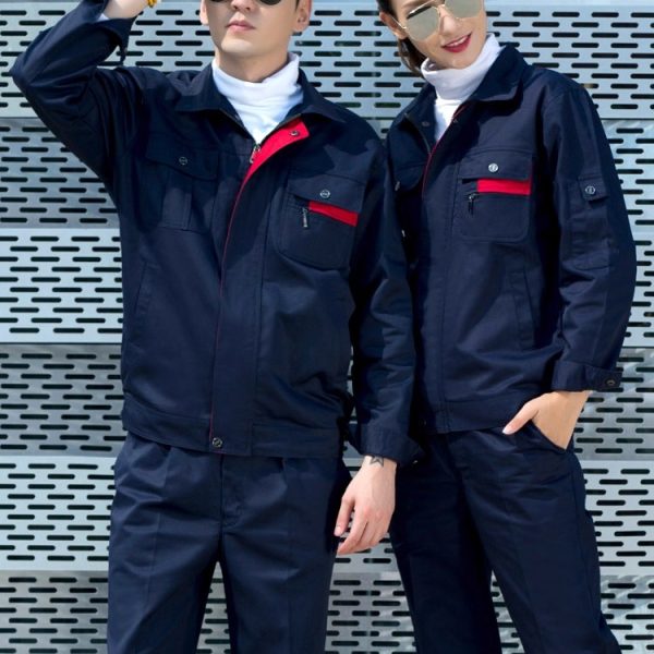 Long-sleeved overalls suits men's wear-resistant spring and autumn factory clothes tops workshop auto repair clothes electromechanical tooling custom labor insurance clothes