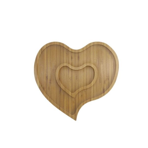 Premium Food Grade Heart Shape Cheese Charcuterie Bamboo Tray