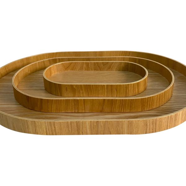 Customized Willow Wooden Ellipse Catering Dinnerware Fast Food Serving Trays for Hotel & Restaurant for Living Room & Desk Use