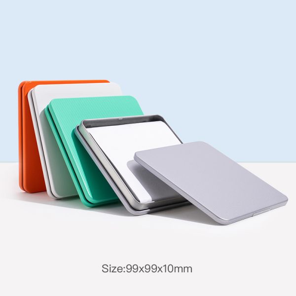 Food Grade Grey Metal Small Square Tin Thin Case for Chocolate