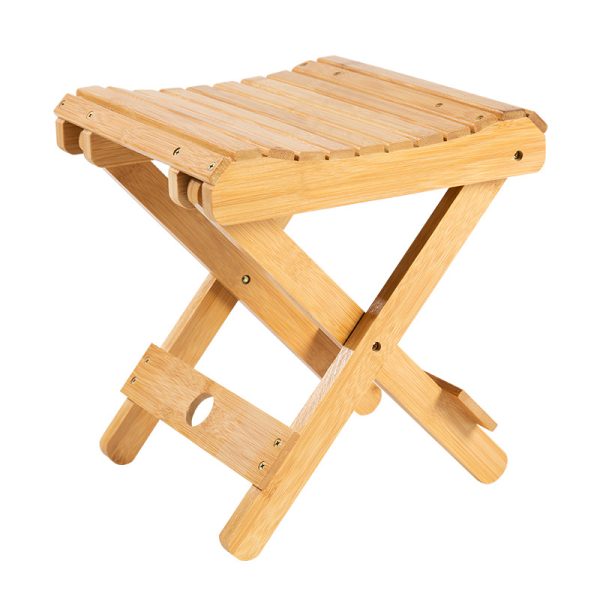 Natural Bamboo Folding Stool Foldable Foot Step Bench Seat for Bath & Toilet for Shower Sauna