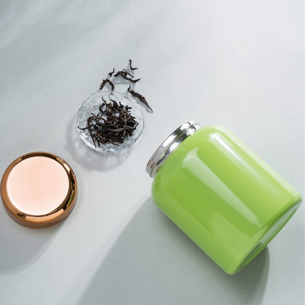 N.Seal Re-sealable Stainless Steel Canister for Tea Leaves Storage Metal Cans