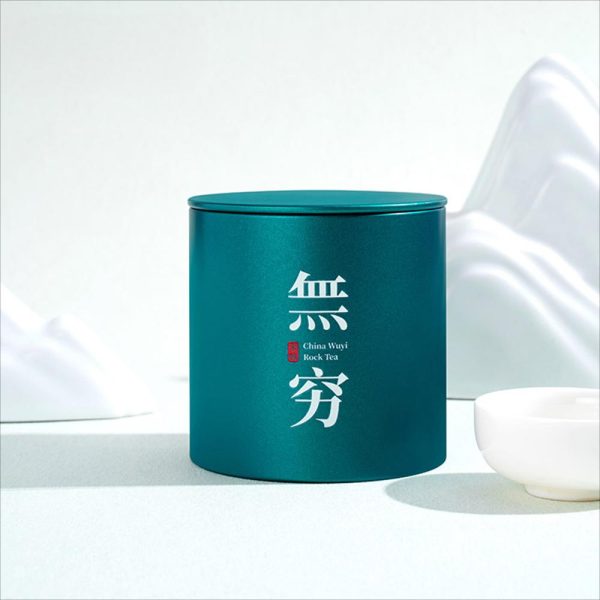 Custom Round Metal Tea Box Dark Green for Matcha Powder 200g 300g