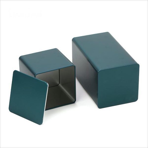 Metal Black Tea Tins for Tea Packing Square Tin Box Tea Tin Custom Logo