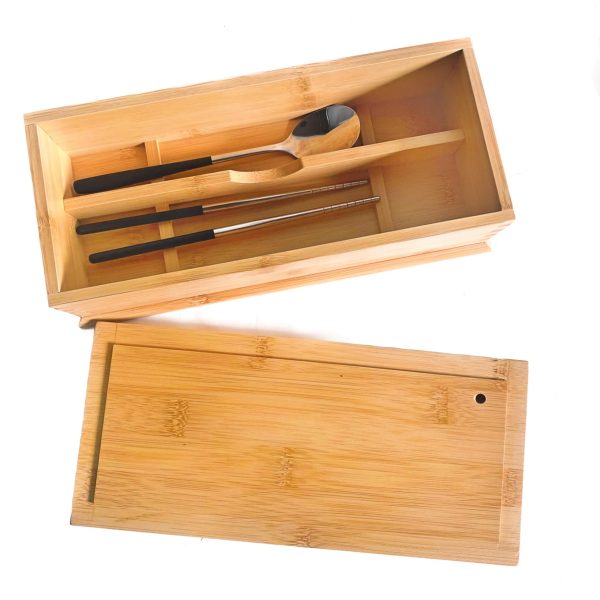 Bamboo Kitchen Utensil Holder Bamboo Fork Storage Box for Bamboo Crafts Boxes for Chopsticks. Forks. Spoons.Kitchen Accessories