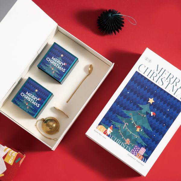 Ivory Foldable Cardboard Boxes With Square Tin Cans Packaging Set Christmas Paper Gift Boxes Tea Curated Boxes