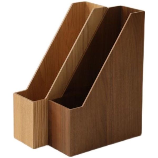 Modern Wood File Folder Holder Willow Office Product Organizer Desk Accessories for Letters and Paper Files