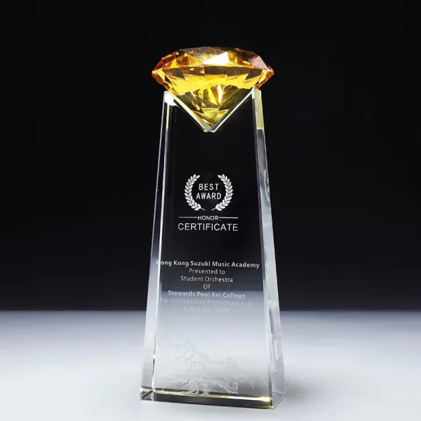 PuJiang Crystal Diamond Trophy Custom Years Service Diamond Award Souvenir Gift