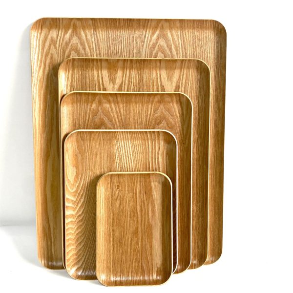 Wholesale Price Natural Wooden Square Serving Tray for Tea Food Coffee Non-Slip Willow Design for Bathroom and Living Room