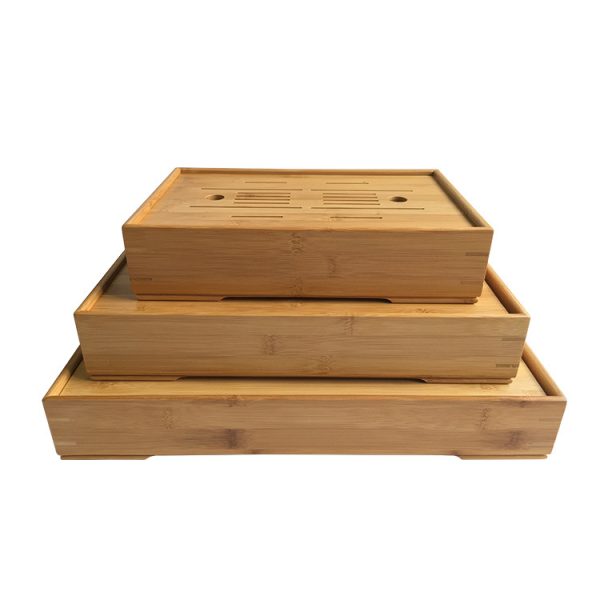 Kungfu Coffee Saudi Traditional Chinese Tea Tray Gongfu Fiber Serving Biodegradable Modern Bamboo Tea Tray Set