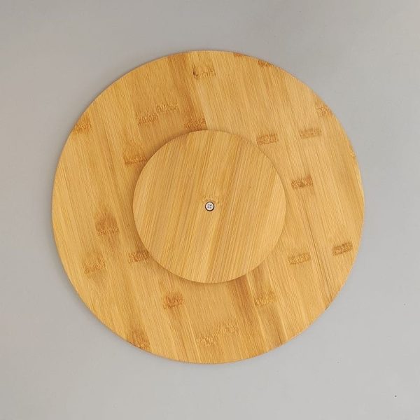 Hot Selling 2-Tier Lazy Susan Dining Turntable round Bamboo Kitchen Table with Lacquer Finish for Wedding & Living Room Desks