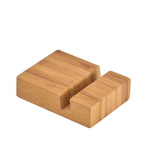 Promotional Gift Universal Personalized Wooden Bamboo Wood Cell Phone Holder Stand Custom Logo Print