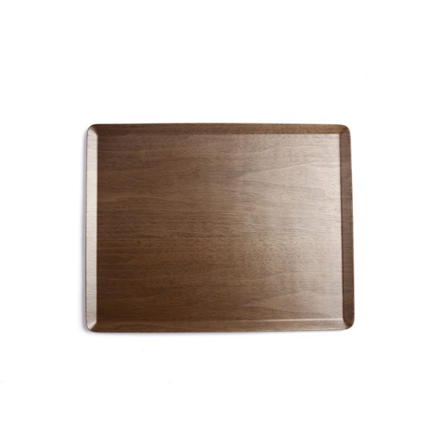 China Factory Supply Rectangle Black Walnut Decor Wooden Sweet Plywood Gongfu Tea Plateau Bandejas Bardia Tray Set Dinnerware
