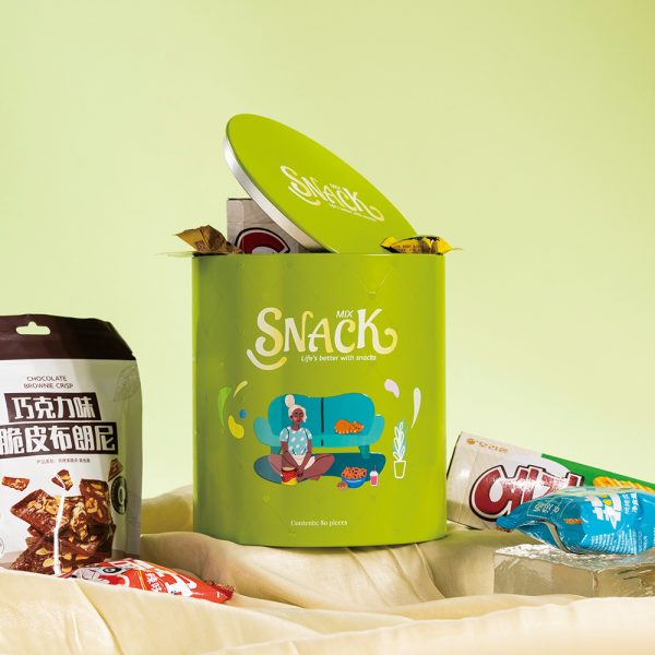 Large Metal Box Round Metal Container Food Grade Storage Custom Tin Packaging  Manufacturer