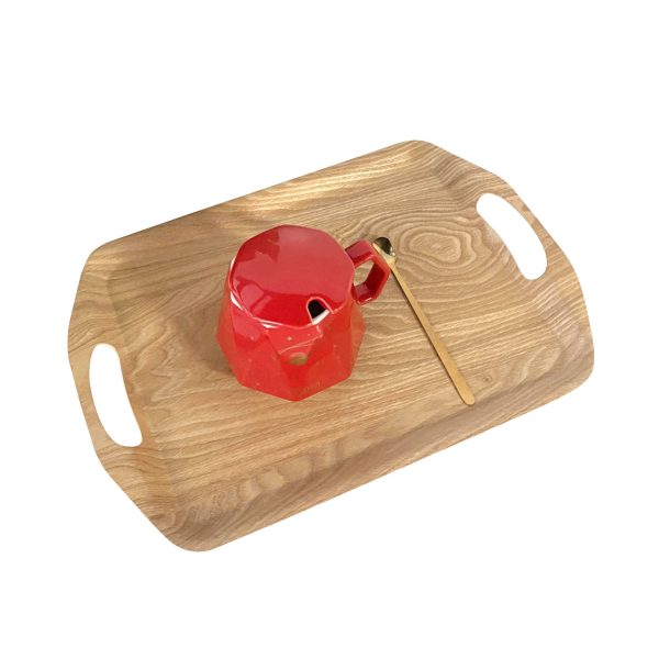 High Quality Anti-Slip Bent Wood Snack Serving Tray Set Handles Wooden Tray for Hotel Kitchen Desk Kitchen Accessories