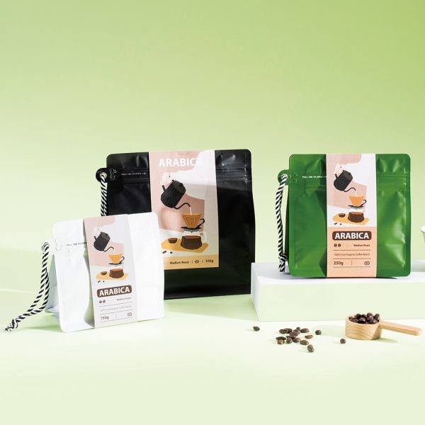 Custom Coffee Bag 250g 500g Factory Wholesale Recyclable Soft Touch Zipper Eight Sided Sealing Mylar Bags With Valve