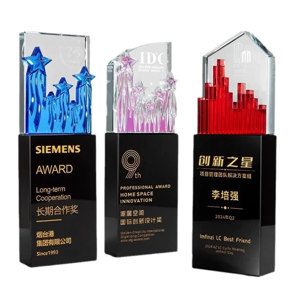 Personalised Award Crystal Trophy Customize Crystal Trophy Awards Souvenir Gift Blank Crystal Star Trophy