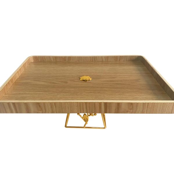 High-End Creative Simple Living Wood Serving Tray Elegant Fruit Basket with Personalized Handle for Tea Fruit Display on Desk