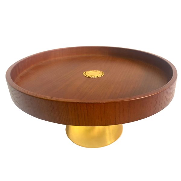 Luxury European Modern Wood and Metal Tray for Home and Hotel for Serving Cake and Fruit for Living Room Decor