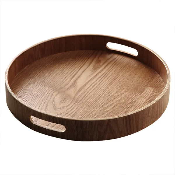 Wholesale Wooden Tray Willow Walnut Plywood Serving Tray Handle for Dinner Plates Kitchen Accessories for Living Room Lacquer
