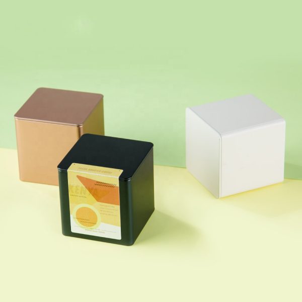 Wholesale Square Metal Coffee Storage Tin Caddy Tea Containers Cans for Chocolate