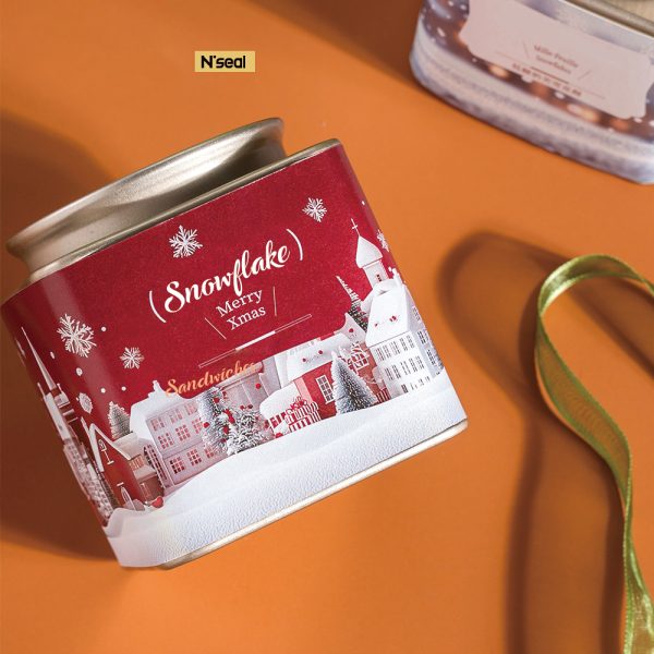 Square Airtight Cans Composite Cans for Cookies Biscuit Storage Jars Christmas Container