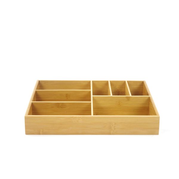 Natural Bamboo Wood Tray Organizer Bathroom Countertop Makeup & Office Accessory Storage for Jewelry Display & Desk Organization