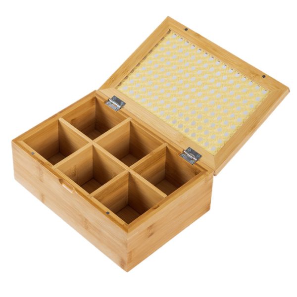 Modern Square Tea Bag Storage Box Wood and Aluminum Desktop Rack for Office & Tea Room Square Coffee Capsule Storage Shelf